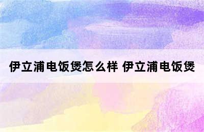 伊立浦电饭煲怎么样 伊立浦电饭煲